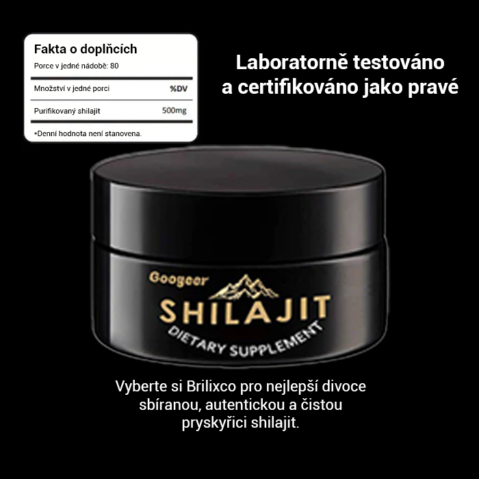 Shilajit Absolutní přírodní obousměrný pro zdraví, sílu a krásu